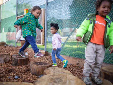 Stumps, jumps and tree cookies: Bringing nature’s benefits to young children in cities