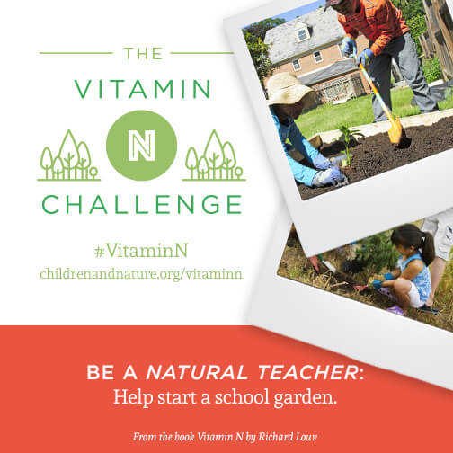 Vitamin N Challenge: Be a natural teacher. Help start a school garden.
